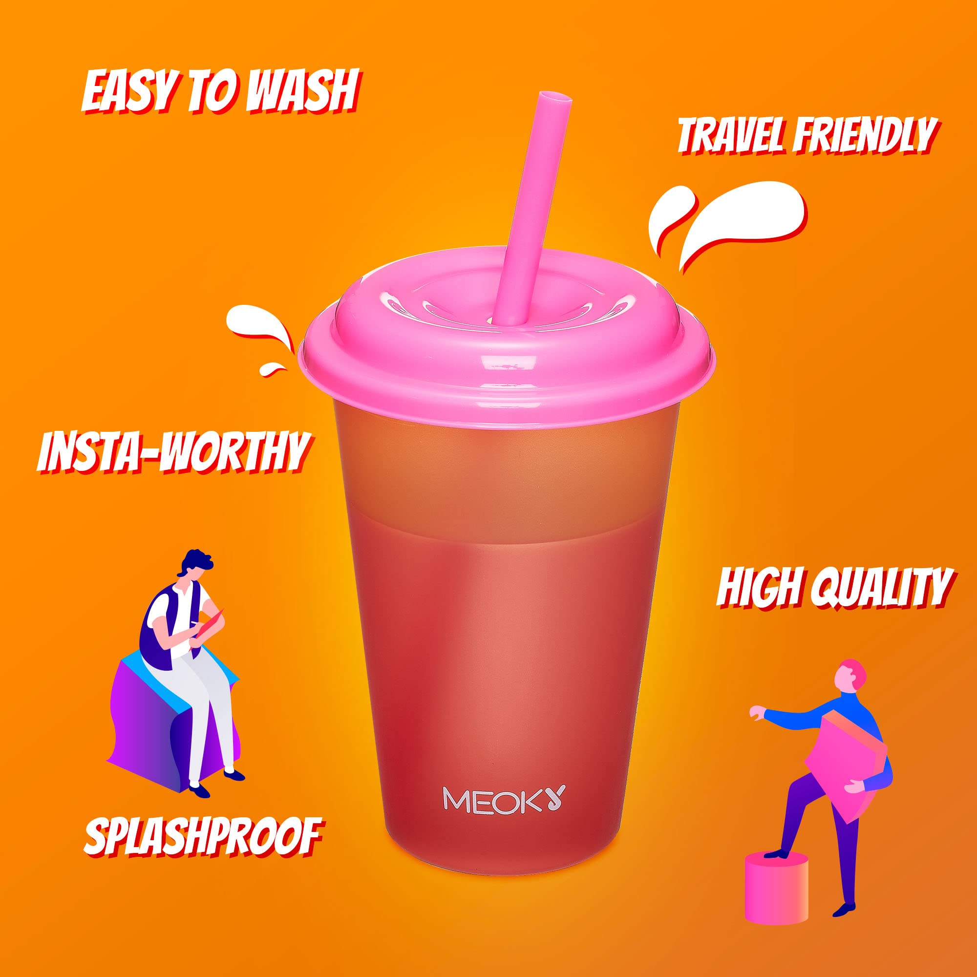 Meoky 12oz reusable tumbler—eco-friendly daily drinks.