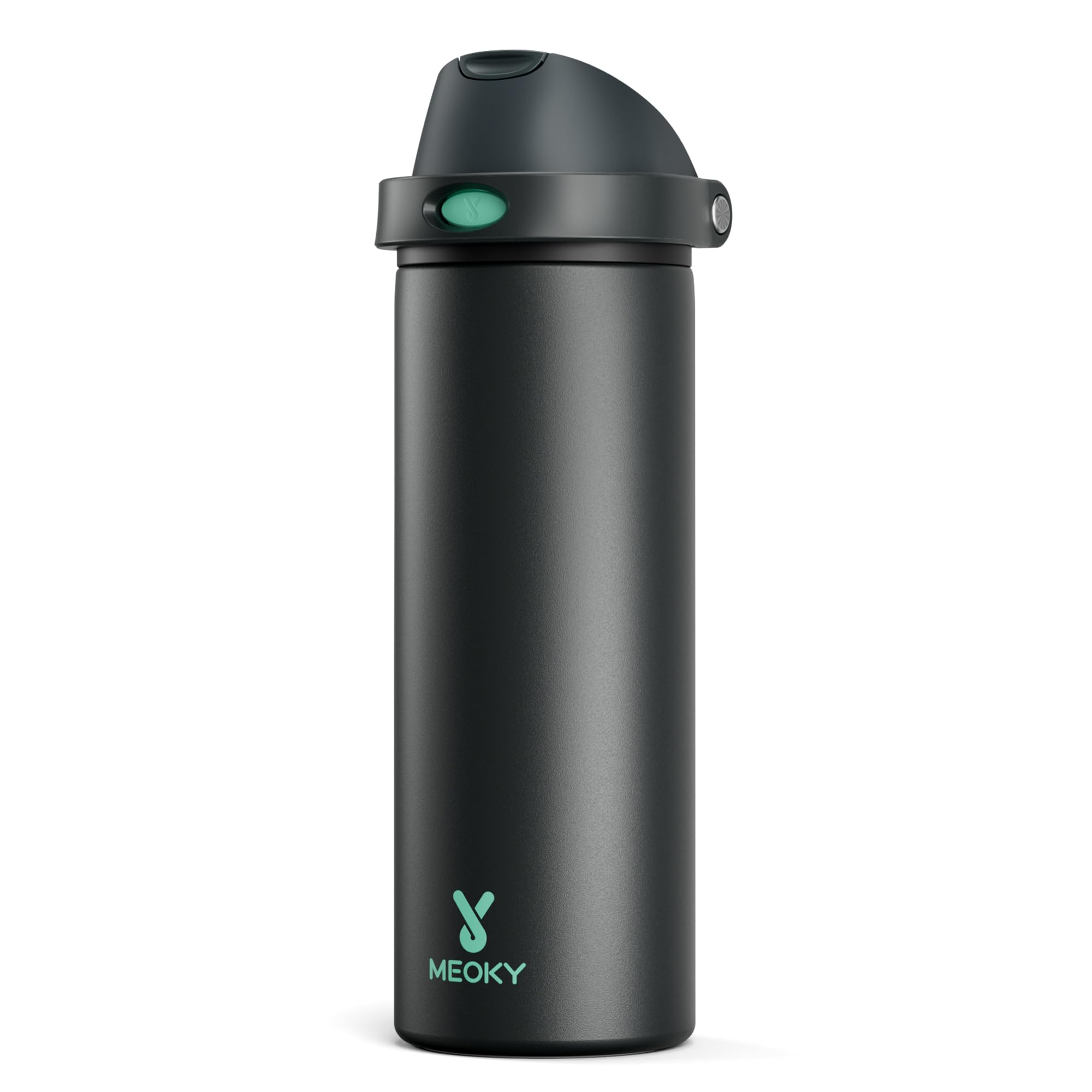 Meoky 24 oz insulated bottle exterior with 2-in-1 lid for easy hydration