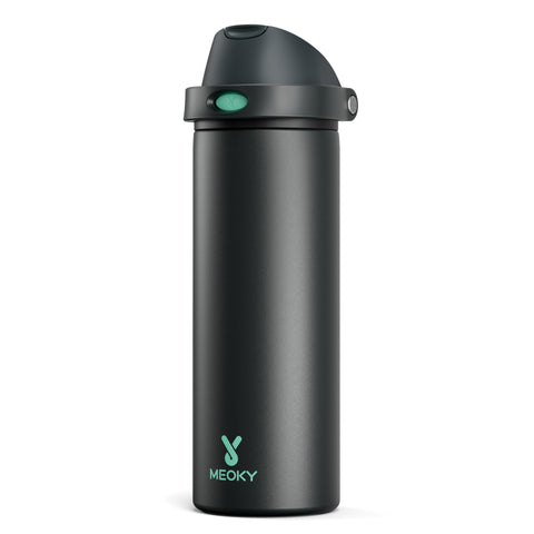 Meoky 24 oz insulated bottle exterior with 2-in-1 lid for easy hydration