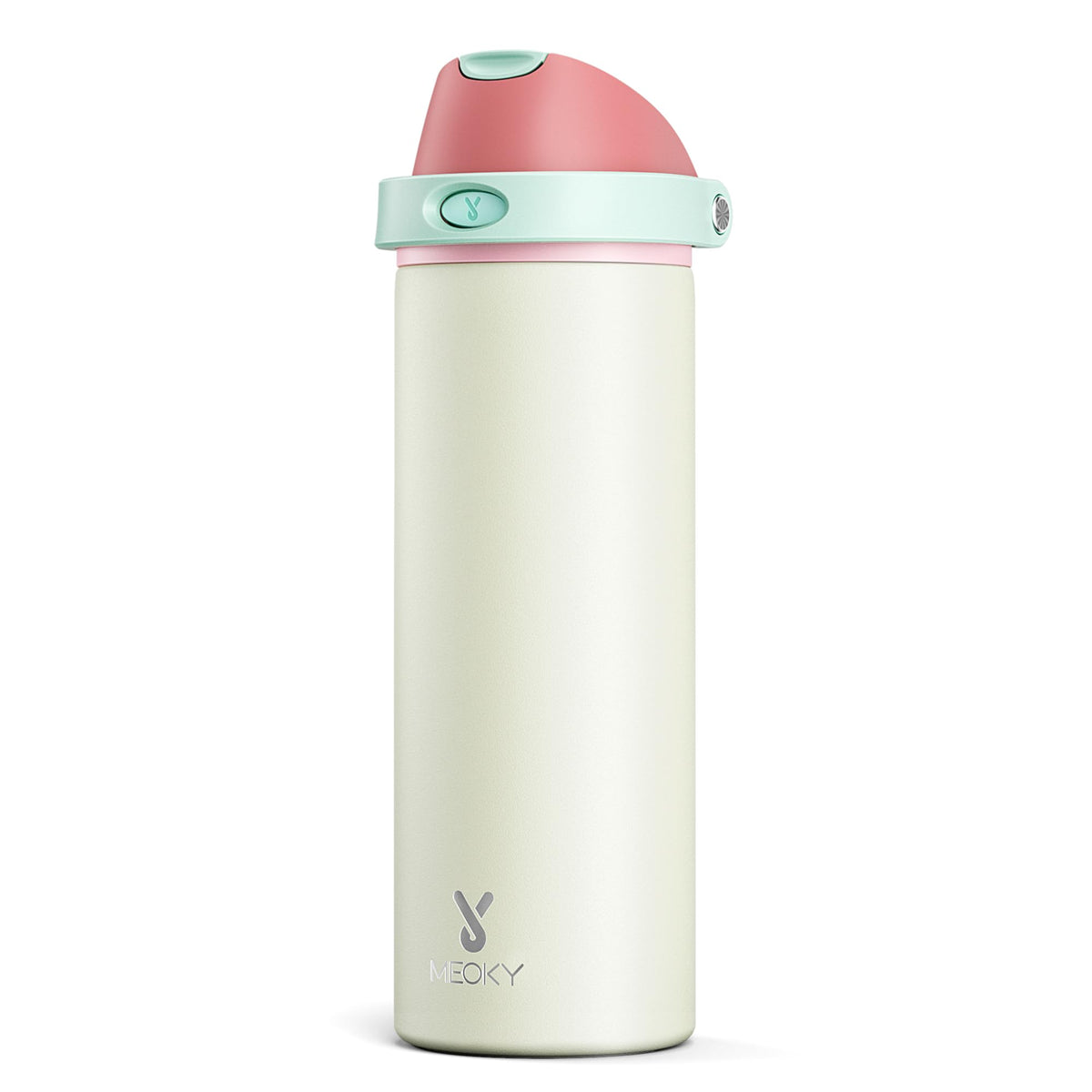 Meoky 24 oz bottle with flip straw for easy gym hydration.