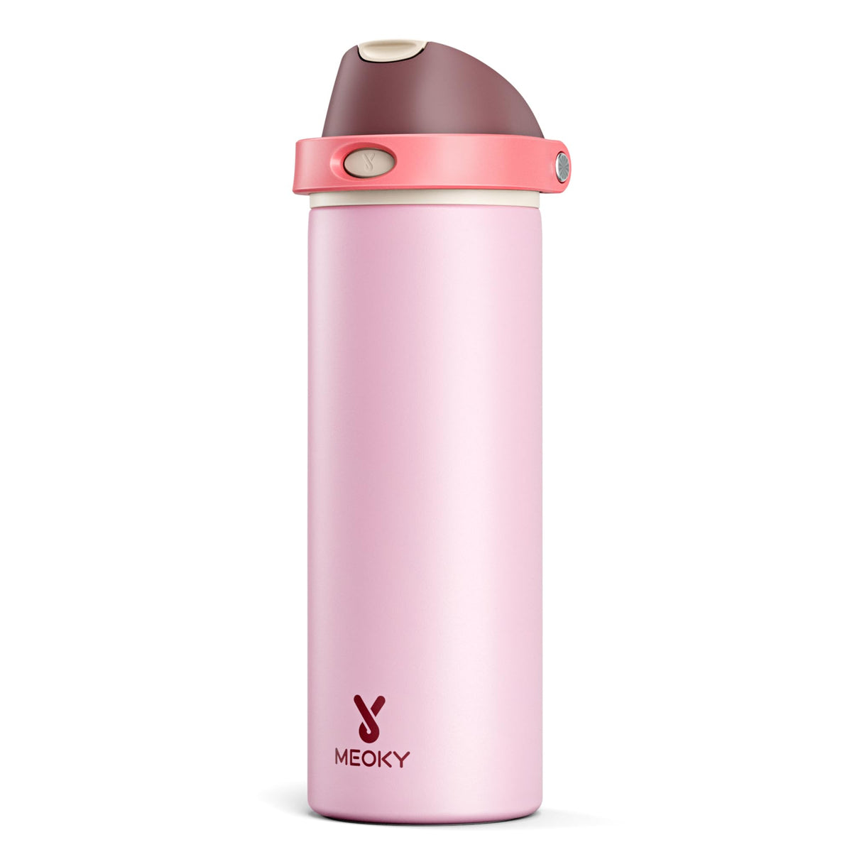 Meoky 24 oz insulated bottle with straw lid for convenient gym sips and hydration