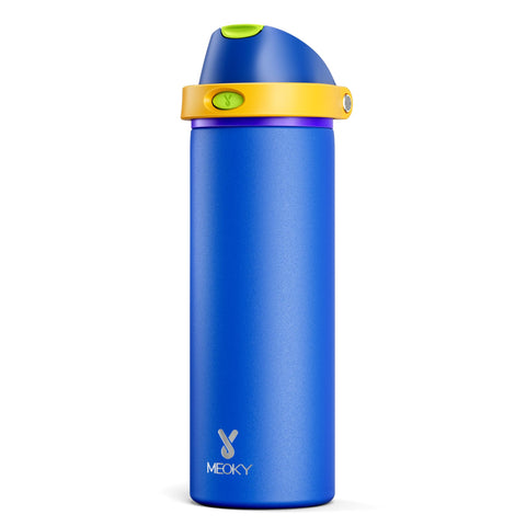 Meoky 24oz insulated bottle with 2-in-1 lid, ready for gym or commute.