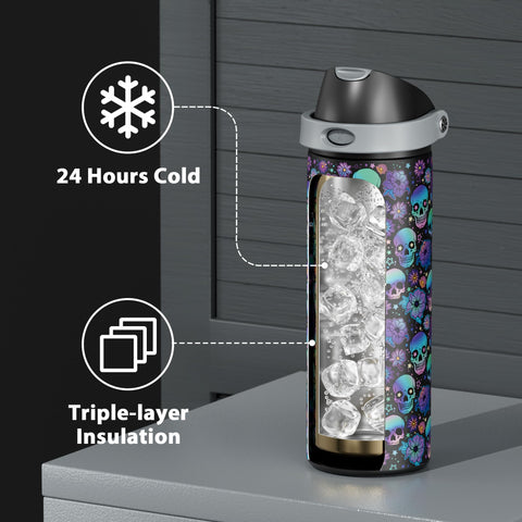 Meoky bottle with protective base on car cup holder