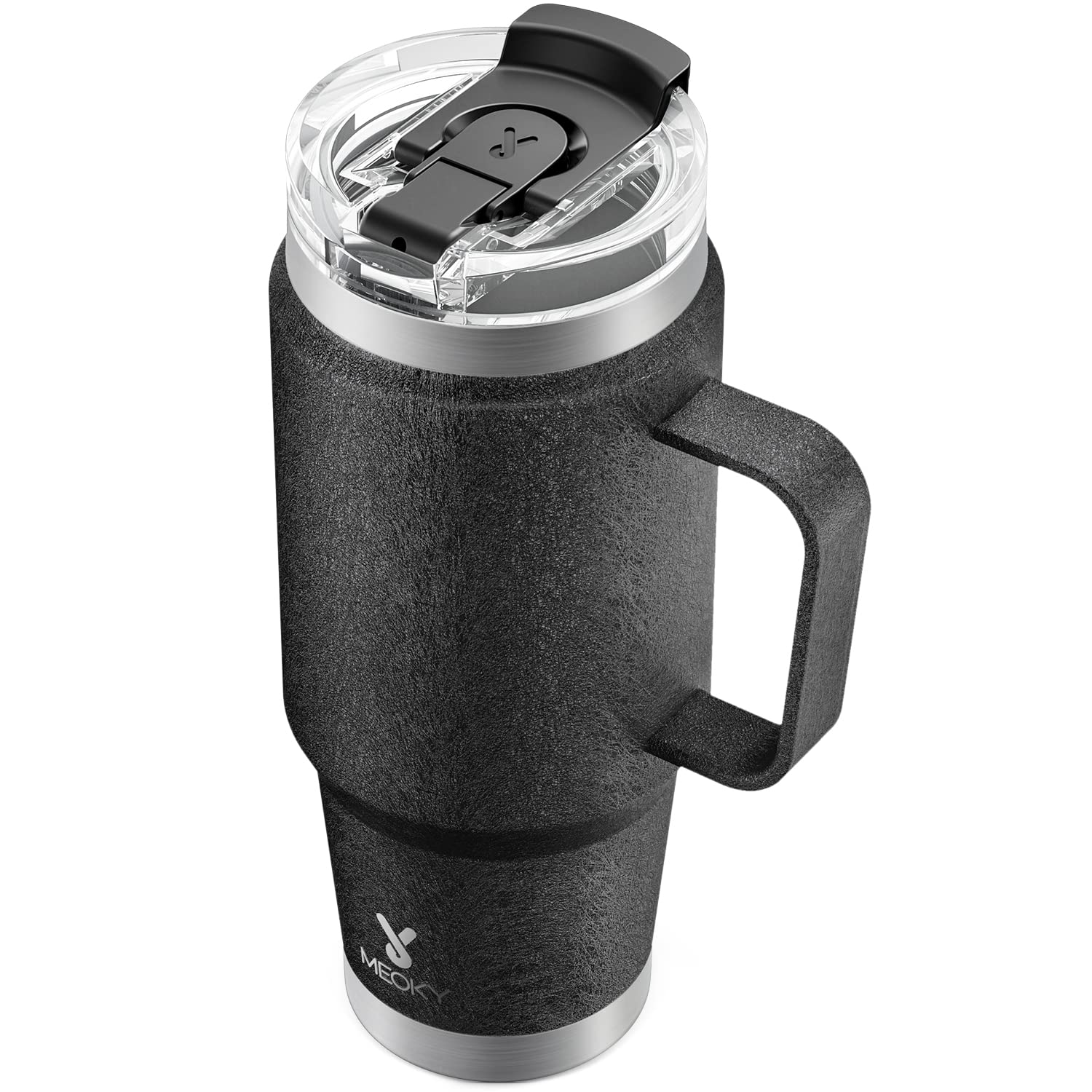 Meoky 32oz tumbler handle close-up for comfortable grip and easy carrying.