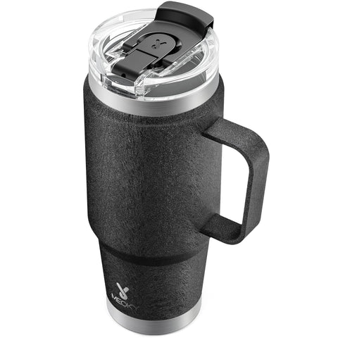 Meoky 32oz tumbler handle close-up for comfortable grip and easy carrying.