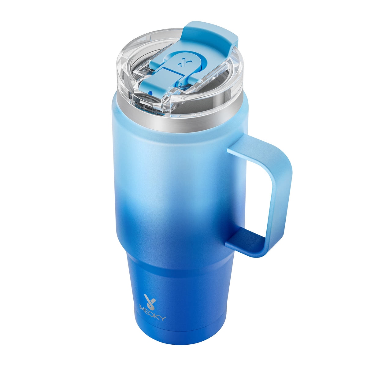 Meoky 32oz tumbler with handle offers an easy grip for on the go hydration.
