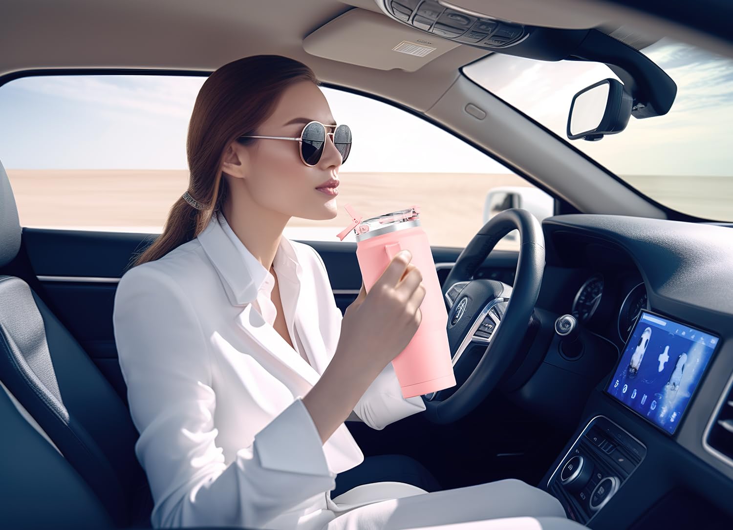 Leak-proof sip lid keeps beverages secure during travel.