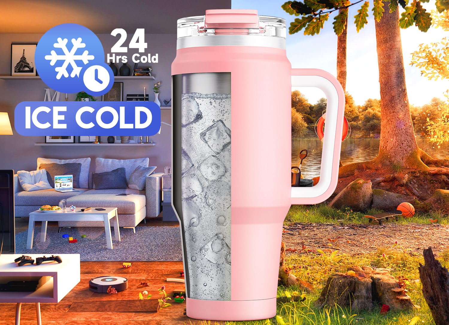Lid and straw for flexible sipping on the go.