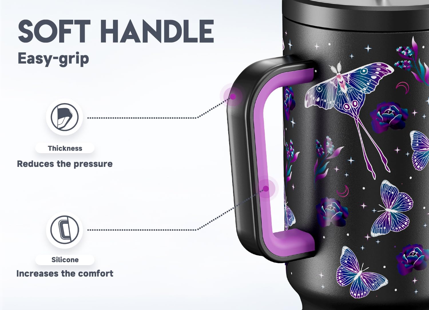 Meoky 40oz tumbler reduces refills and supports long days