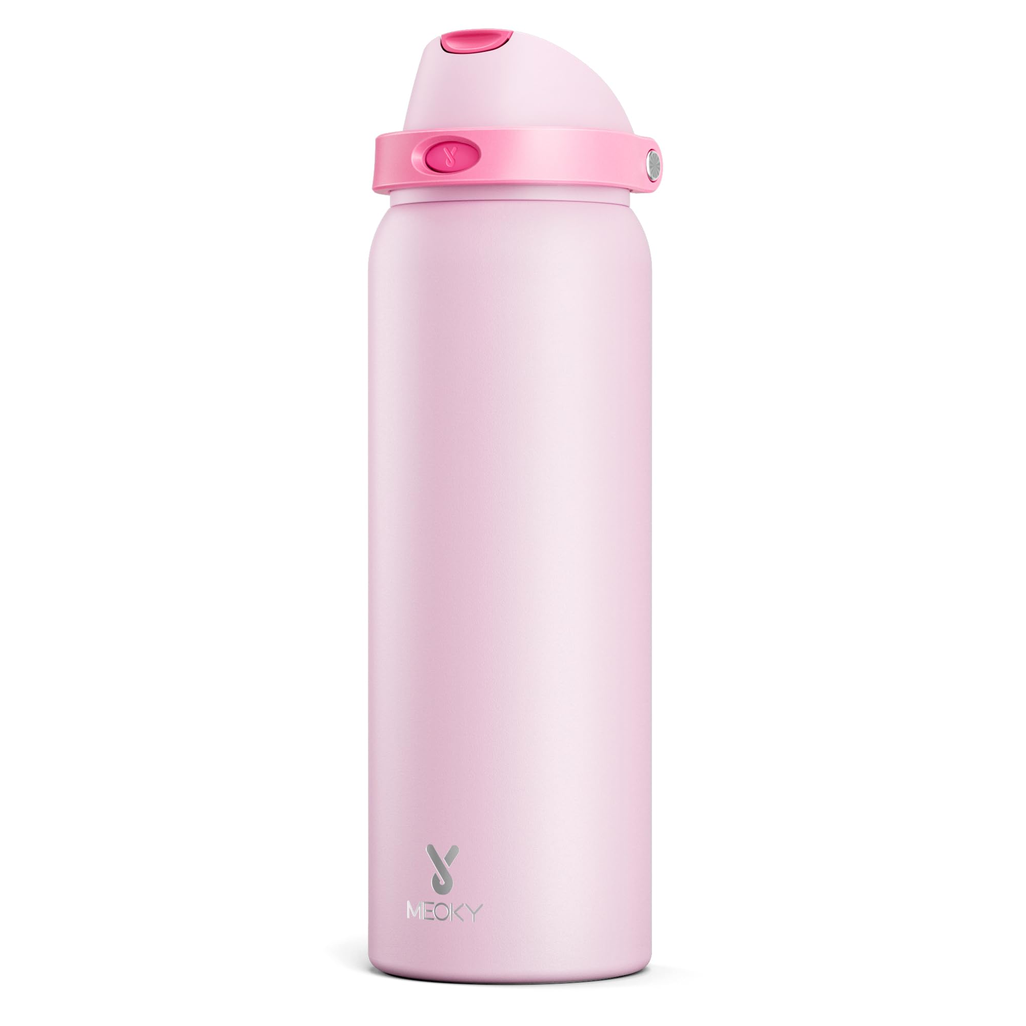 Meoky 40oz insulated bottle with straw lid for easy sipping at the gym