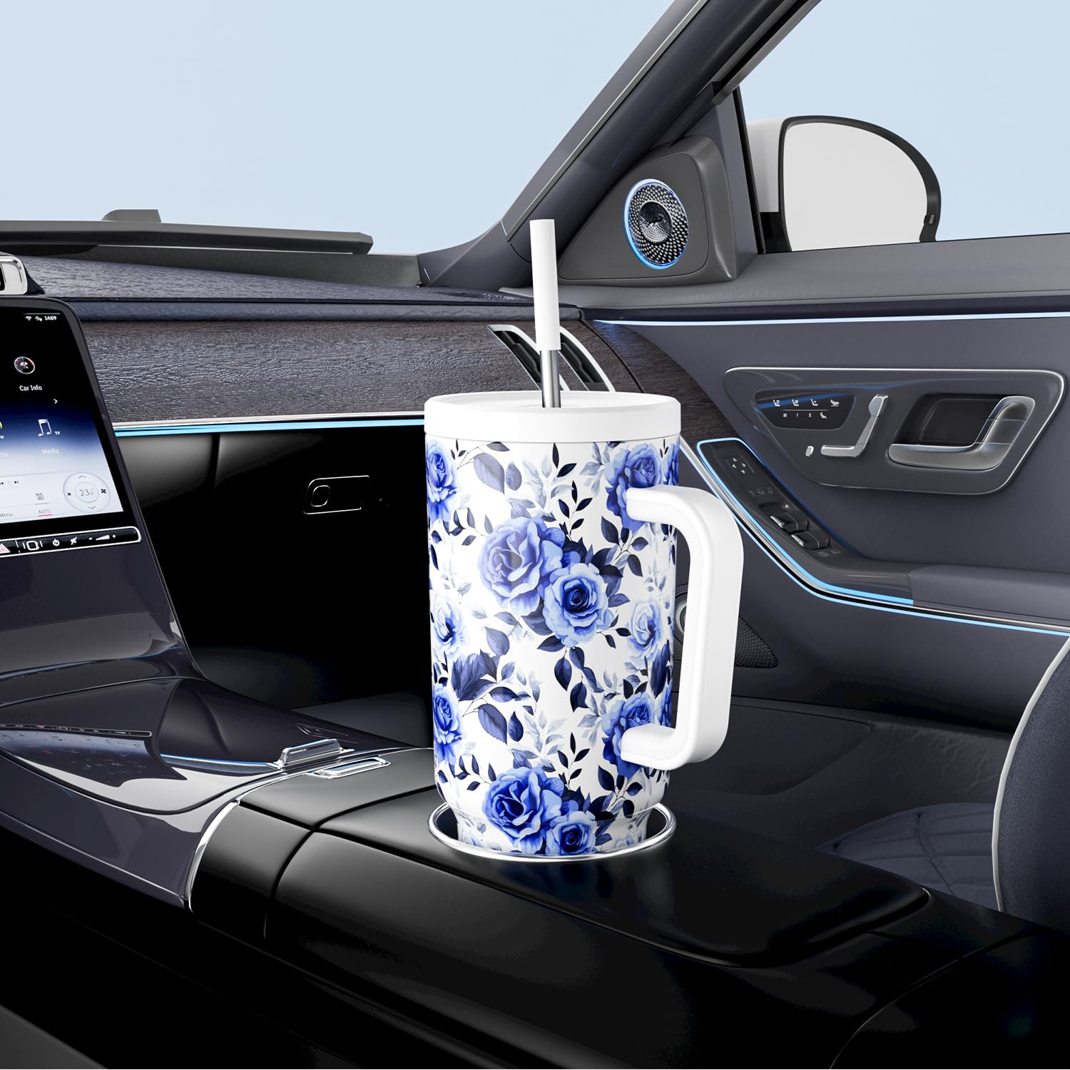Meoky fits most car cup holders for easy travel.