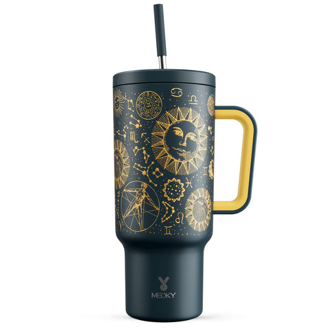 Meoky 40oz tumbler with handle and straw for easy carrying and sipping on the go