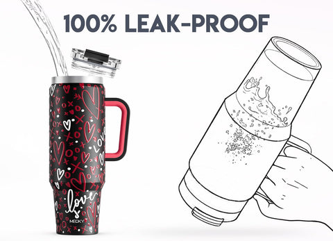Meoky stainless steel tumbler construction highlights durability and temperature retention during daily commutes.