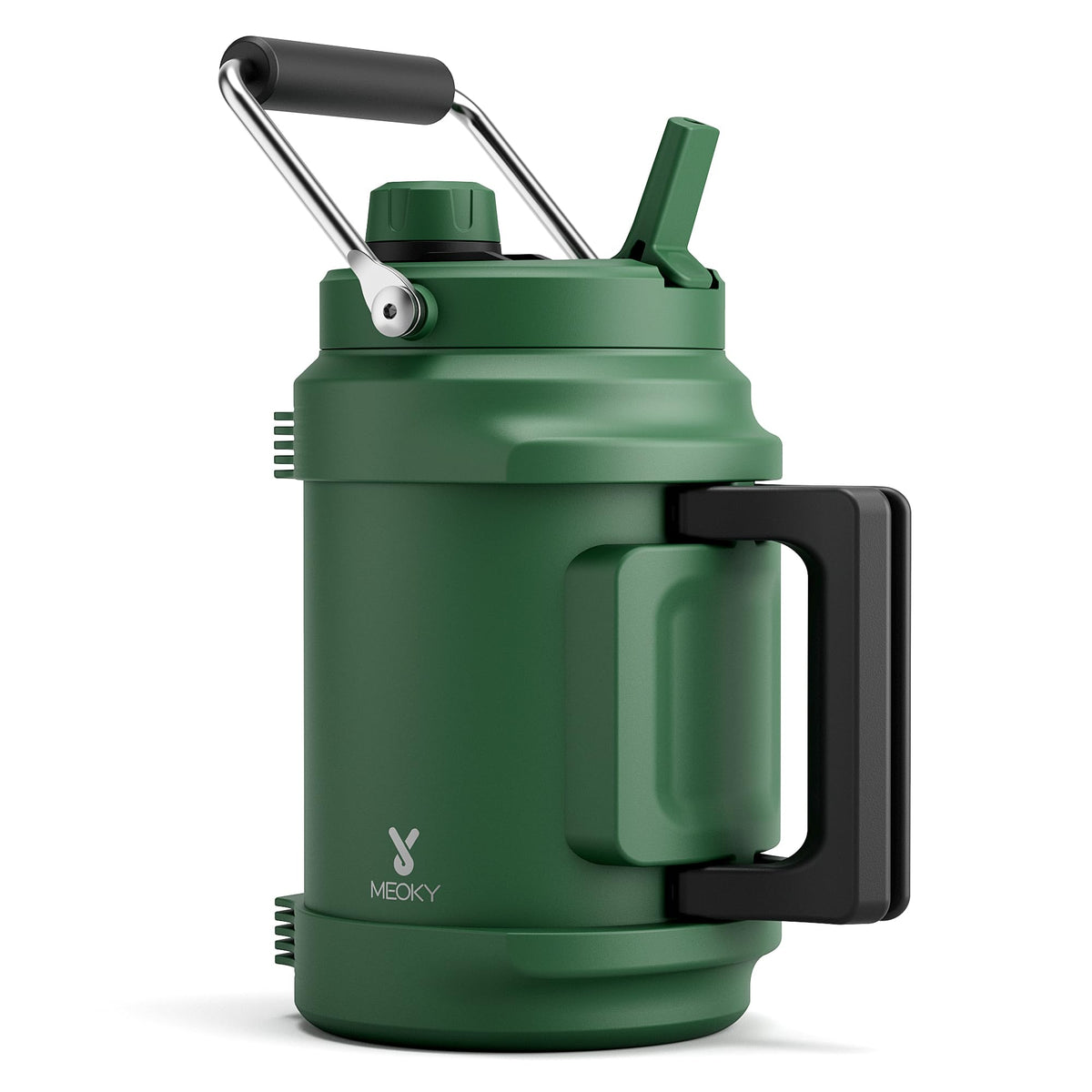 Meoky 64 oz bottle with top handle for easy carry on hikes