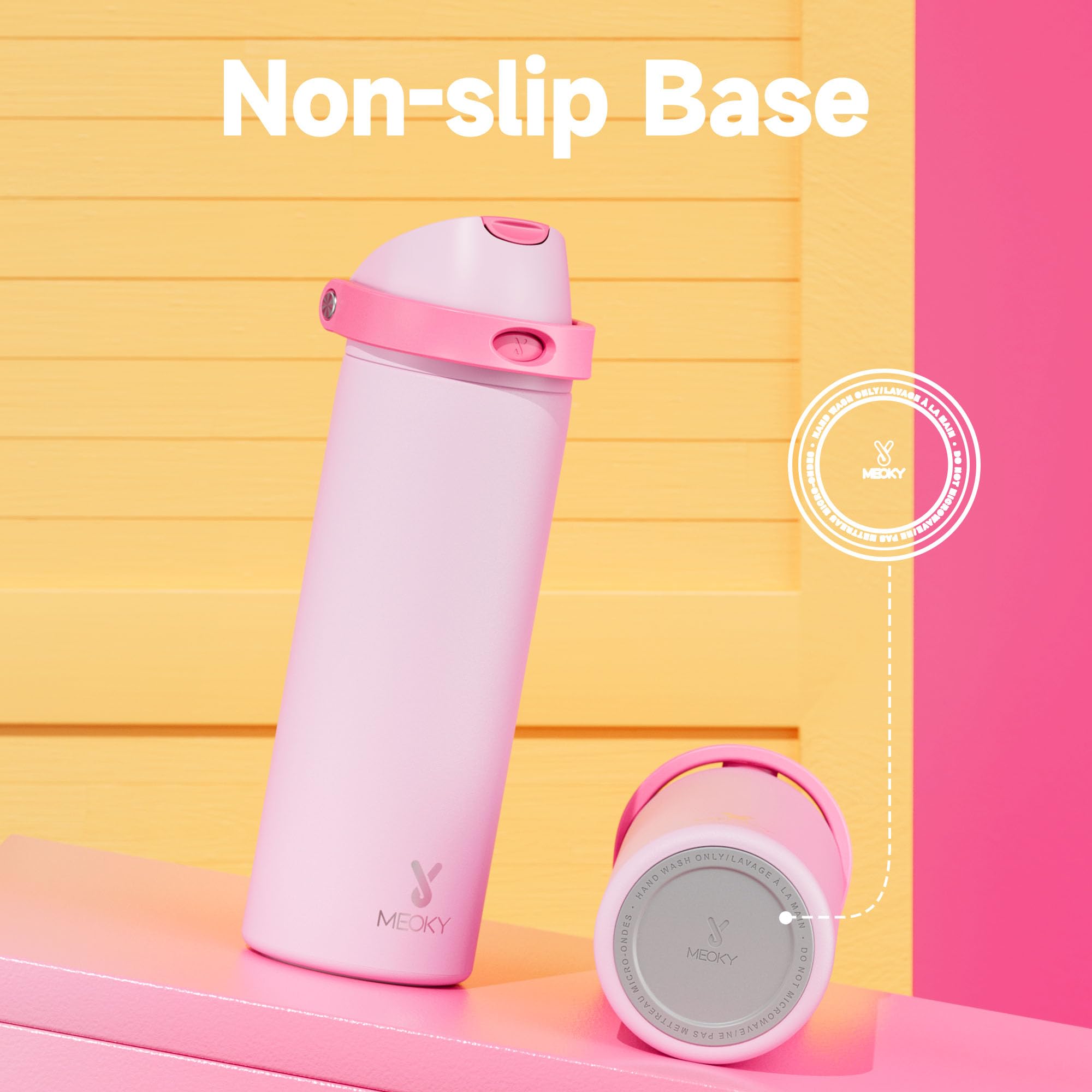 Meoky bottle with dishwasher-safe lid simplifies cleanup after workouts