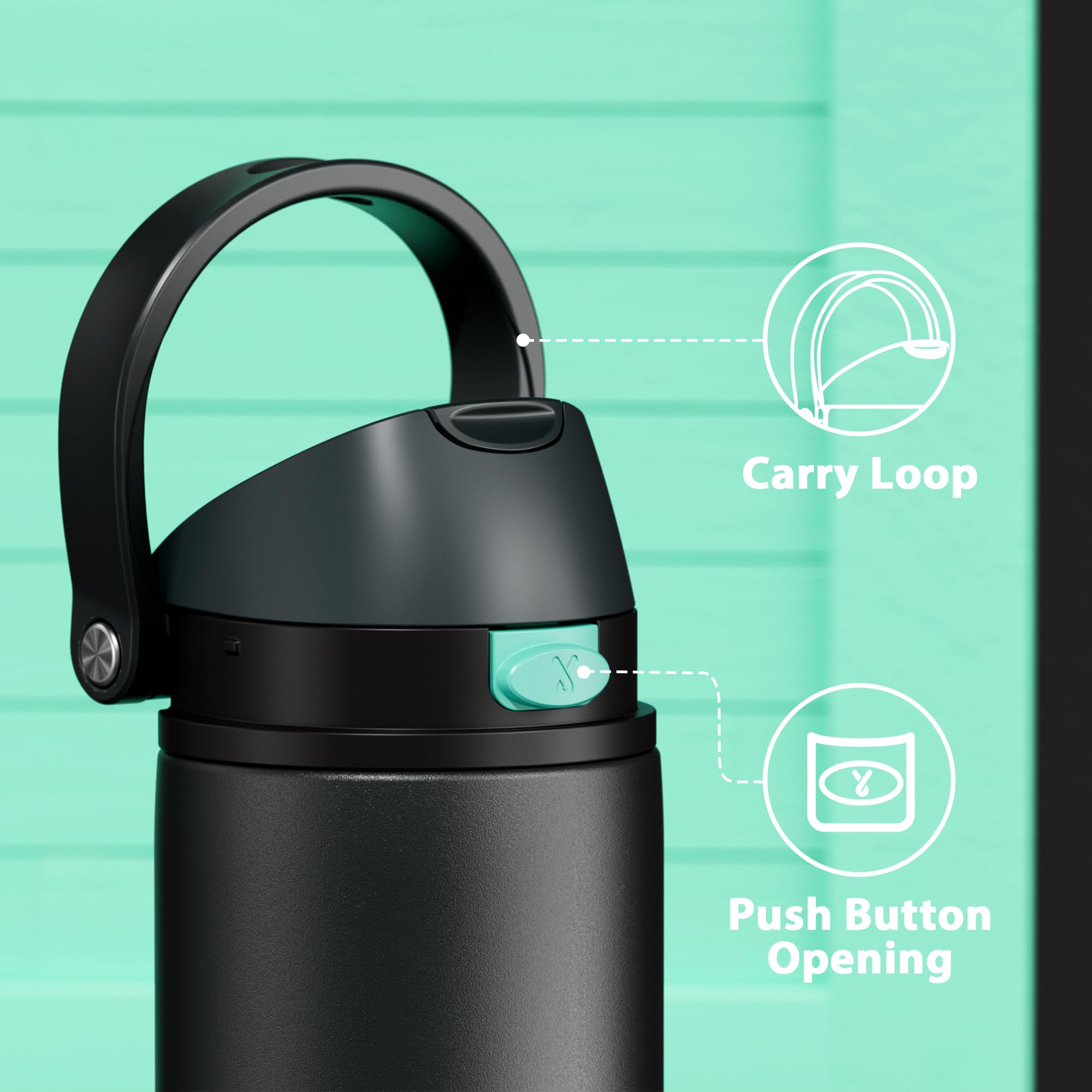 Meoky stainless steel double-wall insulation keeps drinks cold for 24 hours