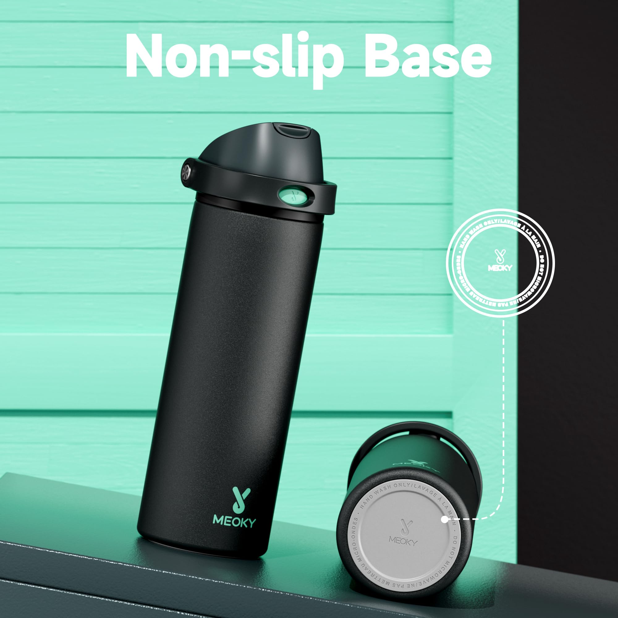 Meoky bottle wide opening makes ice easy to add and clean