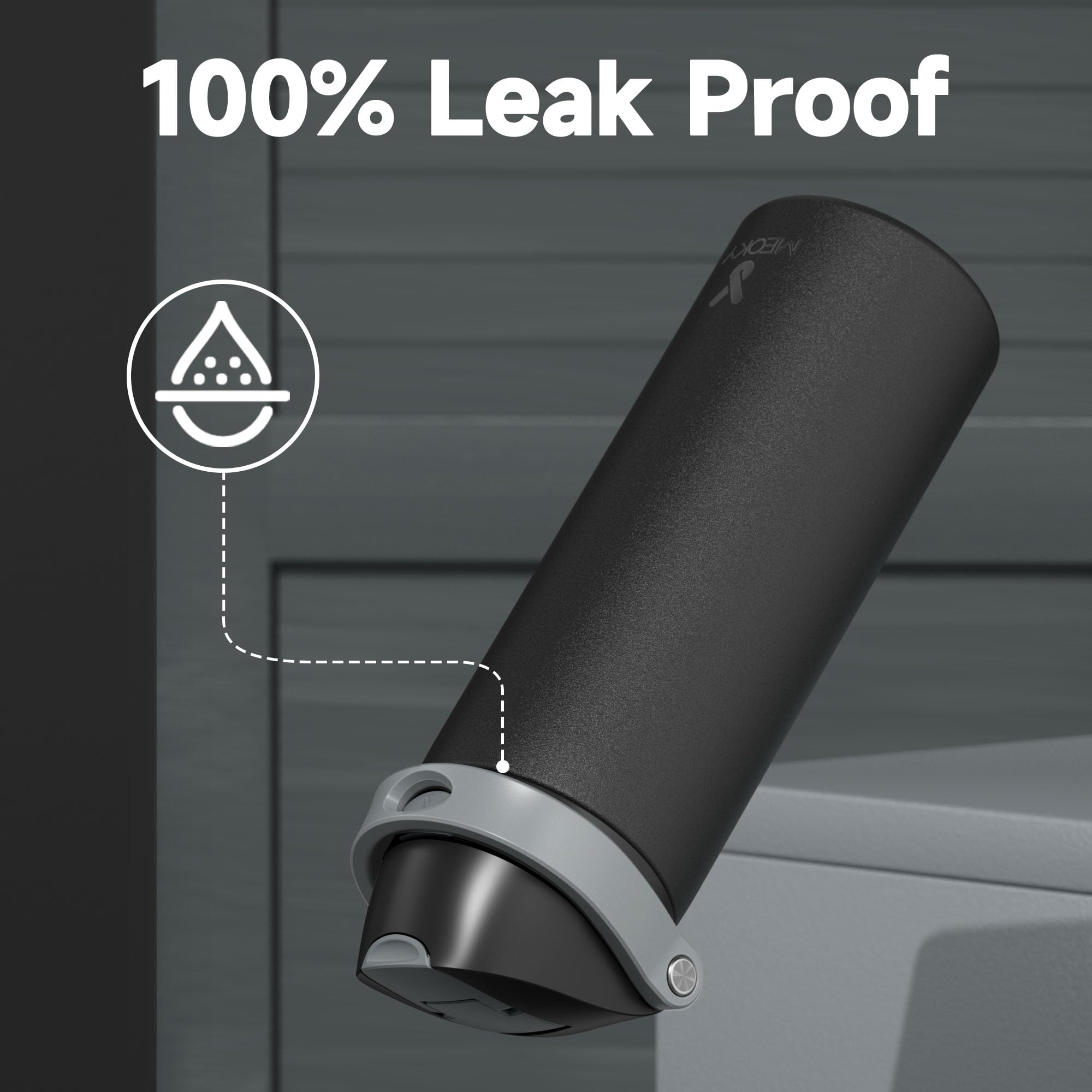 Meoky BPA-free stainless steel bottle safe for everyday use.