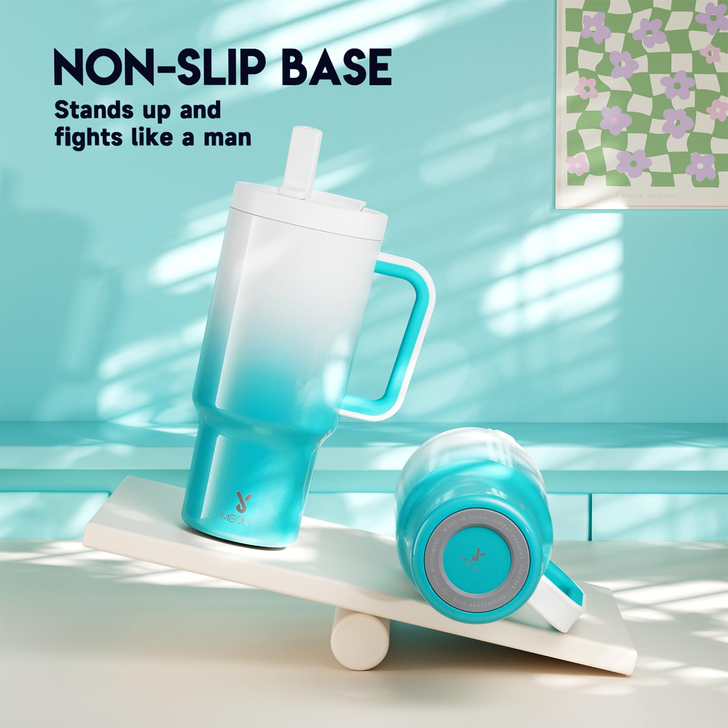 Meoky BPA‑free stainless steel construction designed to resist rust.