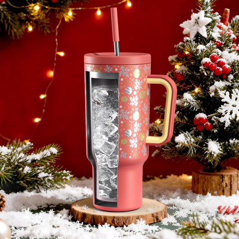 Meoky Christmas tumbler lid remains leakproof for spill-free holiday sipping