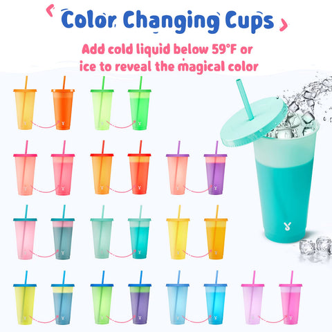 Meoky color changing cups closeup shows ice and vibrant hues