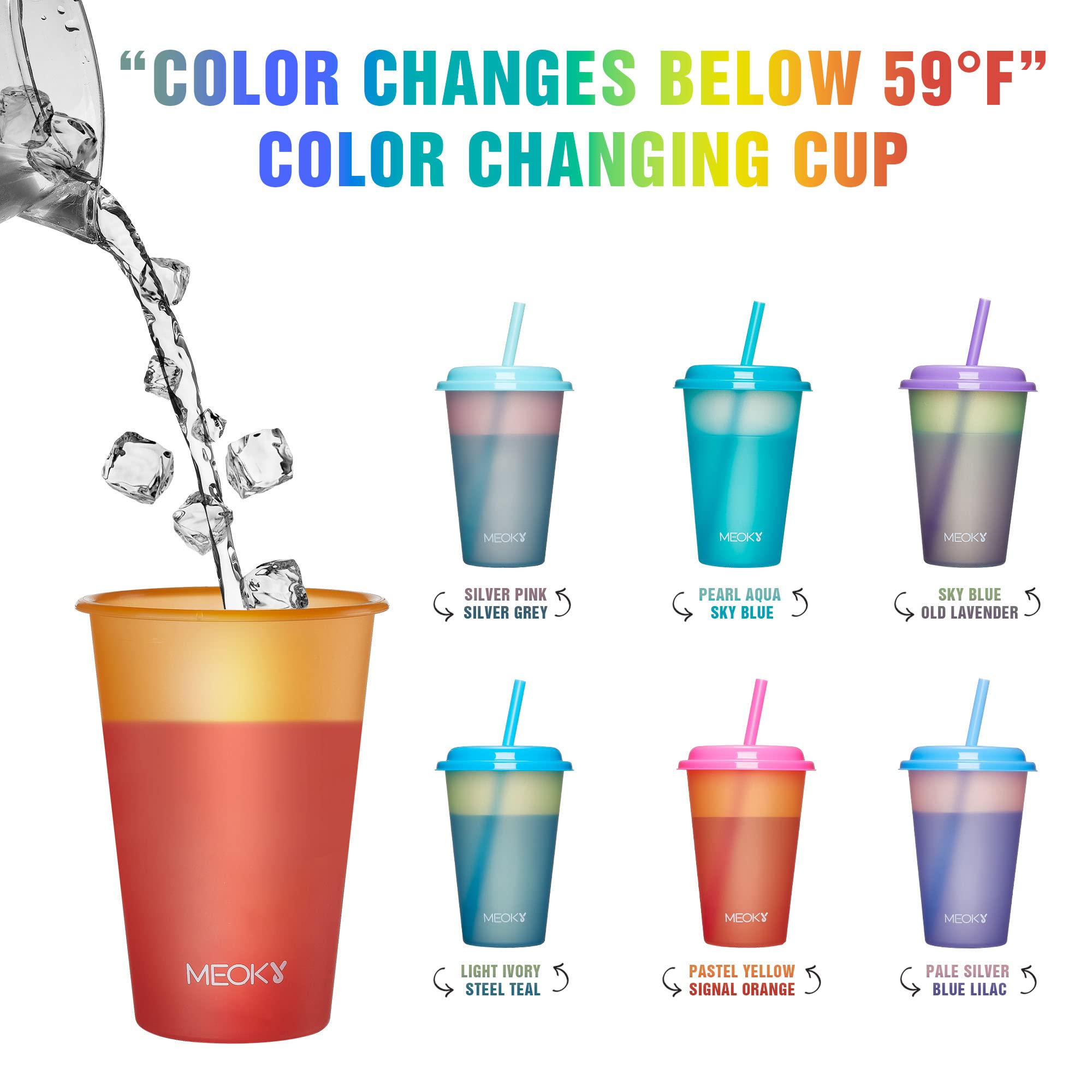 Meoky color-changing cups with lids—spill-prevention during outdoor adventures.
