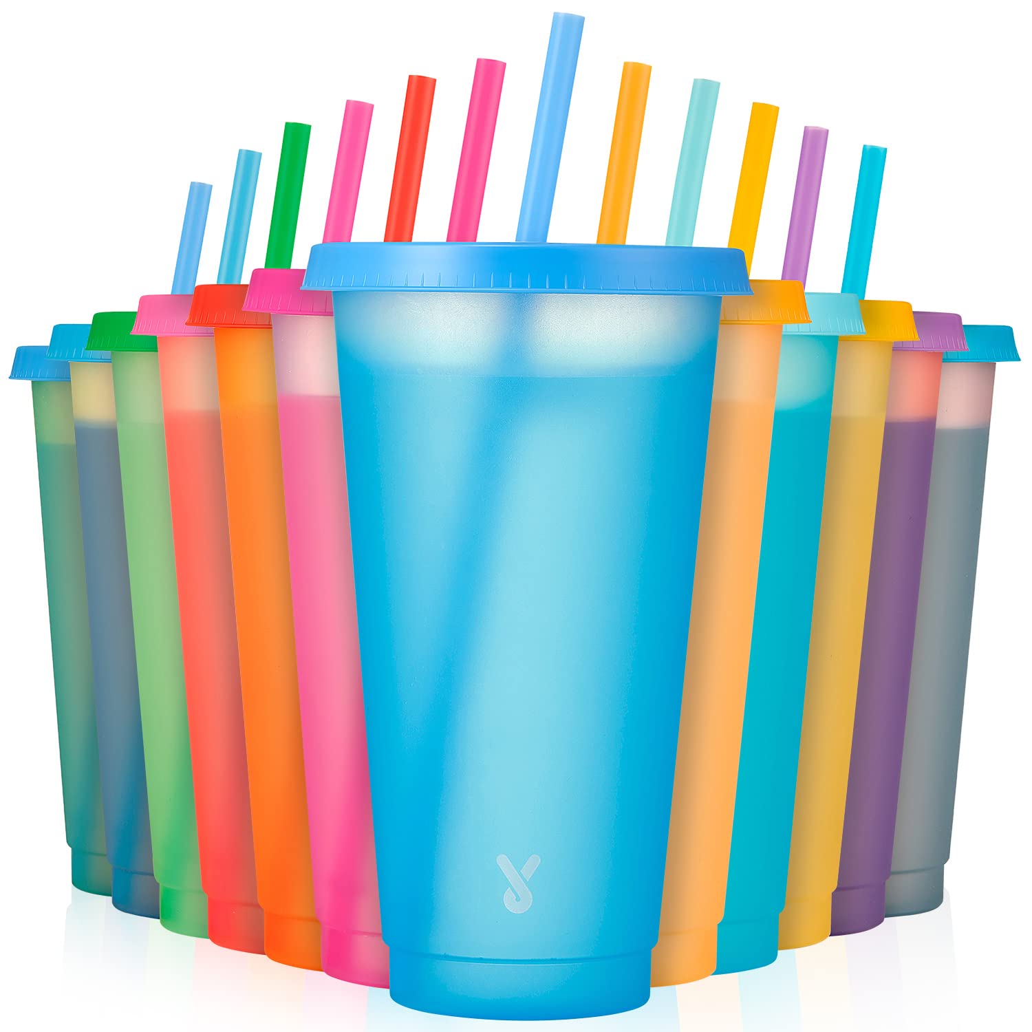 Meoky color changing cups with lids 24 oz for cold drinks