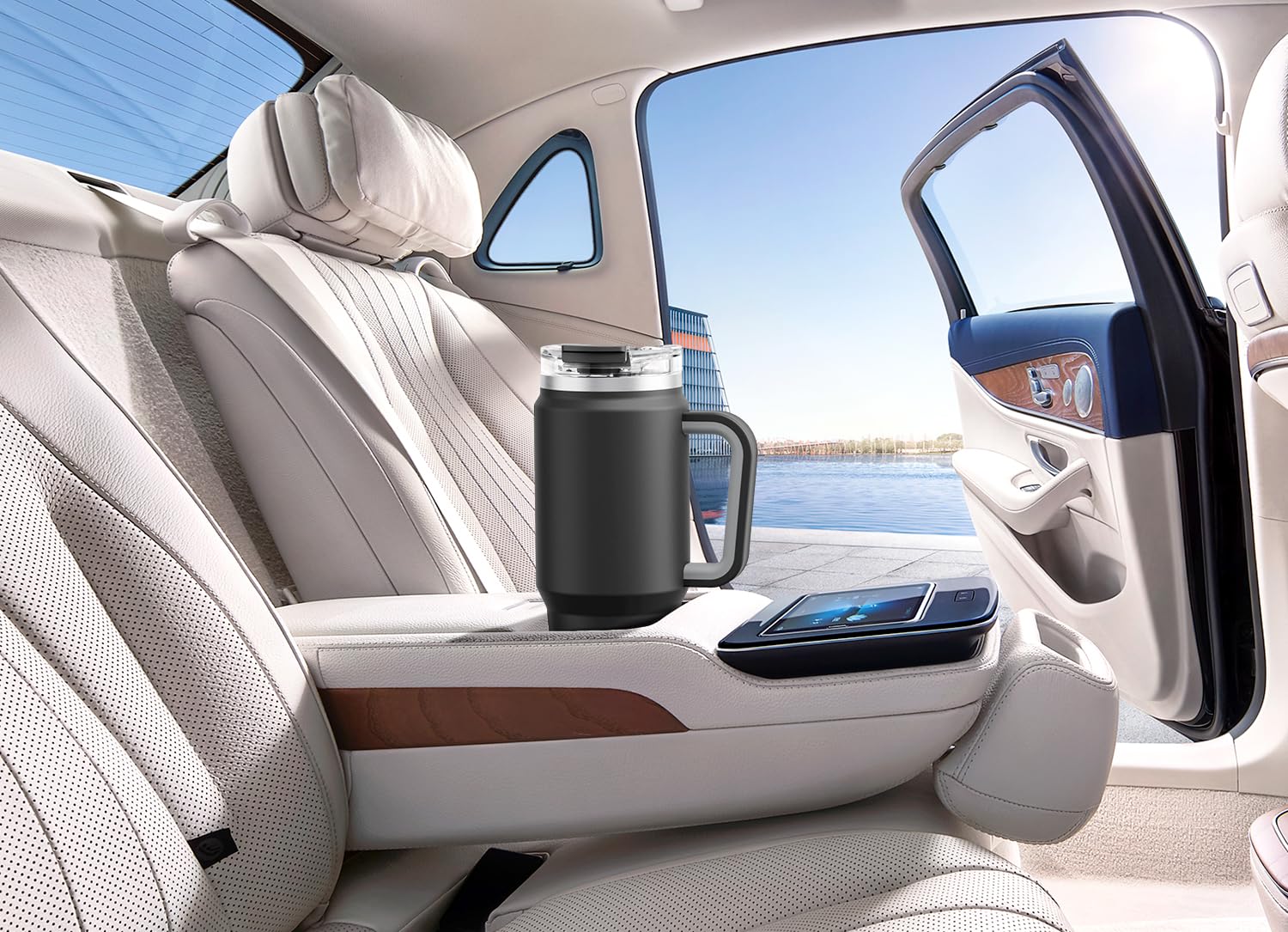 Meoky cup-holder friendly tapered base fits vehicles and desks