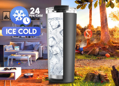 Meoky double-wall insulation preserves beverage temperature for hours.