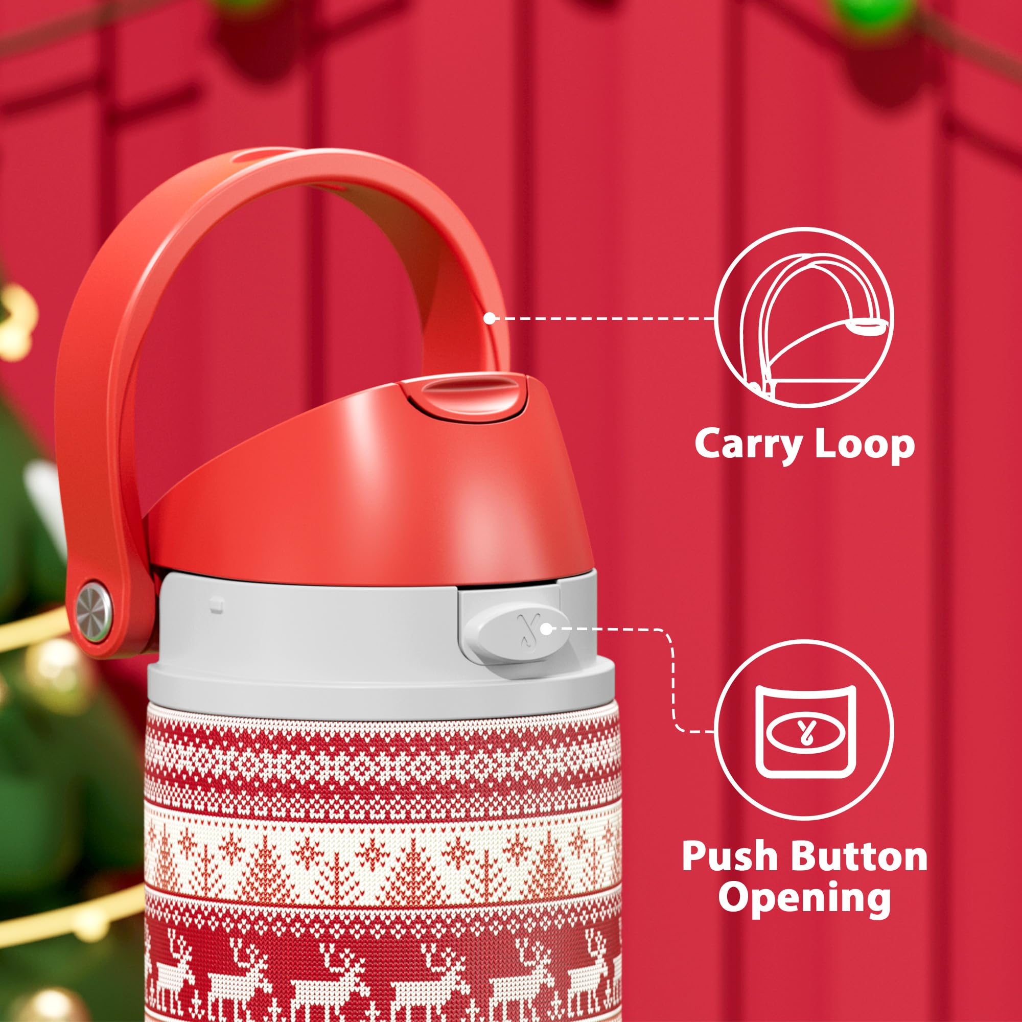 Meoky double-wall vacuum insulation maintains cold drinks for 24 hours.