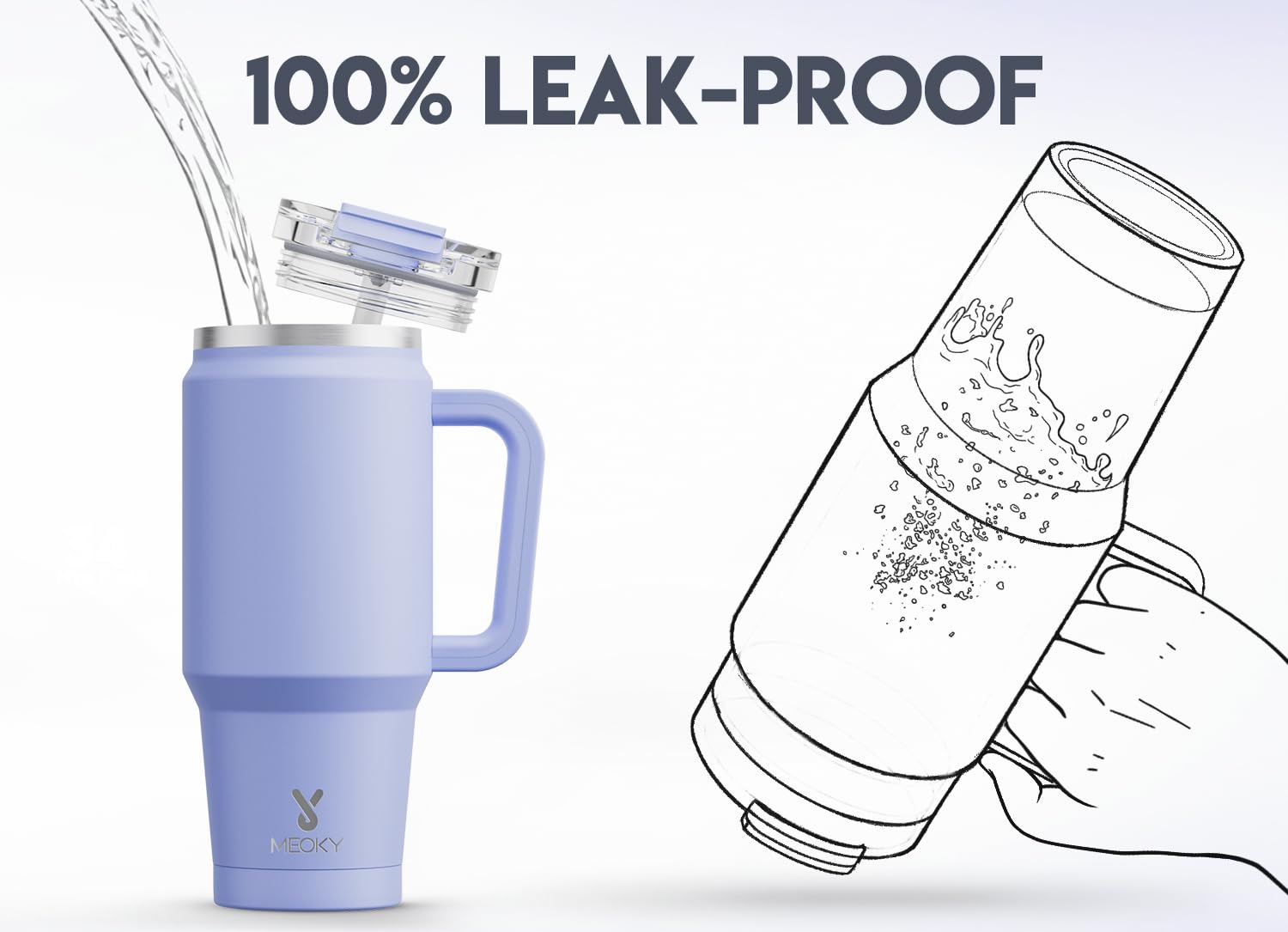 Meoky easy-grip handle ensures comfortable, slip-free grip.