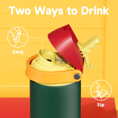 Meoky evergreen stainless steel bottle keeps beverages cold for hours.