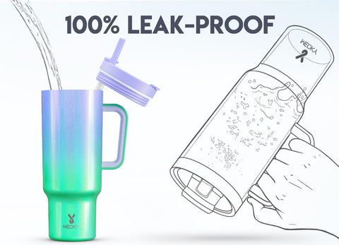 Meoky insulated stainless steel keeps beverages cold for hours.