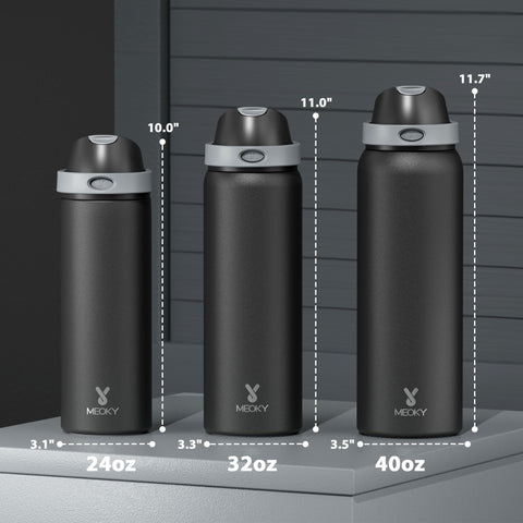 Meoky leak-proof spout lid with flip straw ensures secure transport during workouts.
