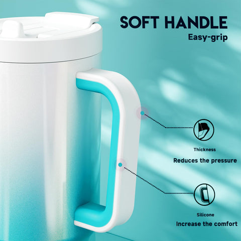 Leakproof lid with 2‑in‑1 straw threads on the Meoky tumbler.