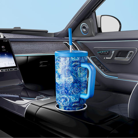 Meoky non-slip base keeps the tumbler steady on desks.