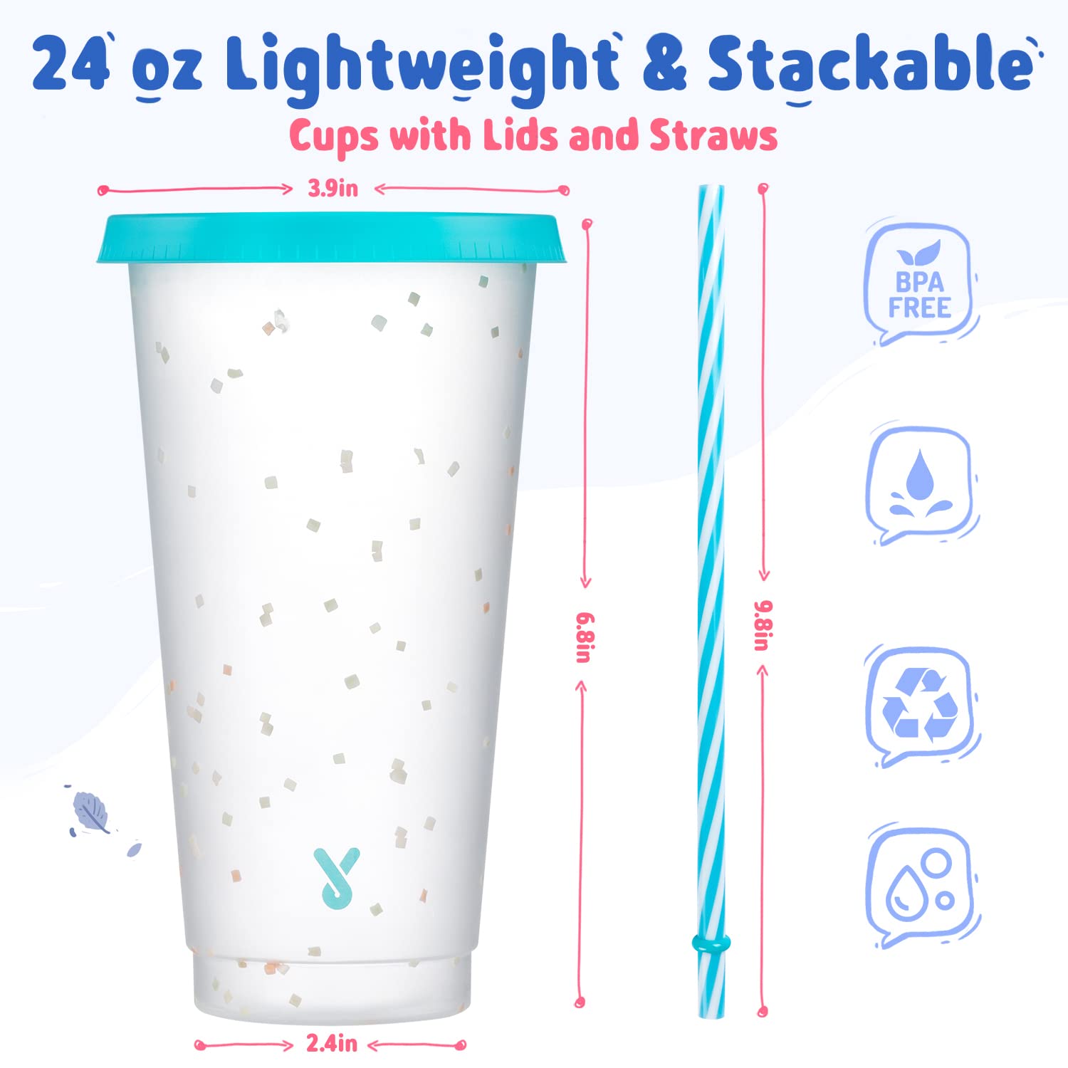 Meoky spill-proof lids and sturdy straws prevent messes during outdoor events.