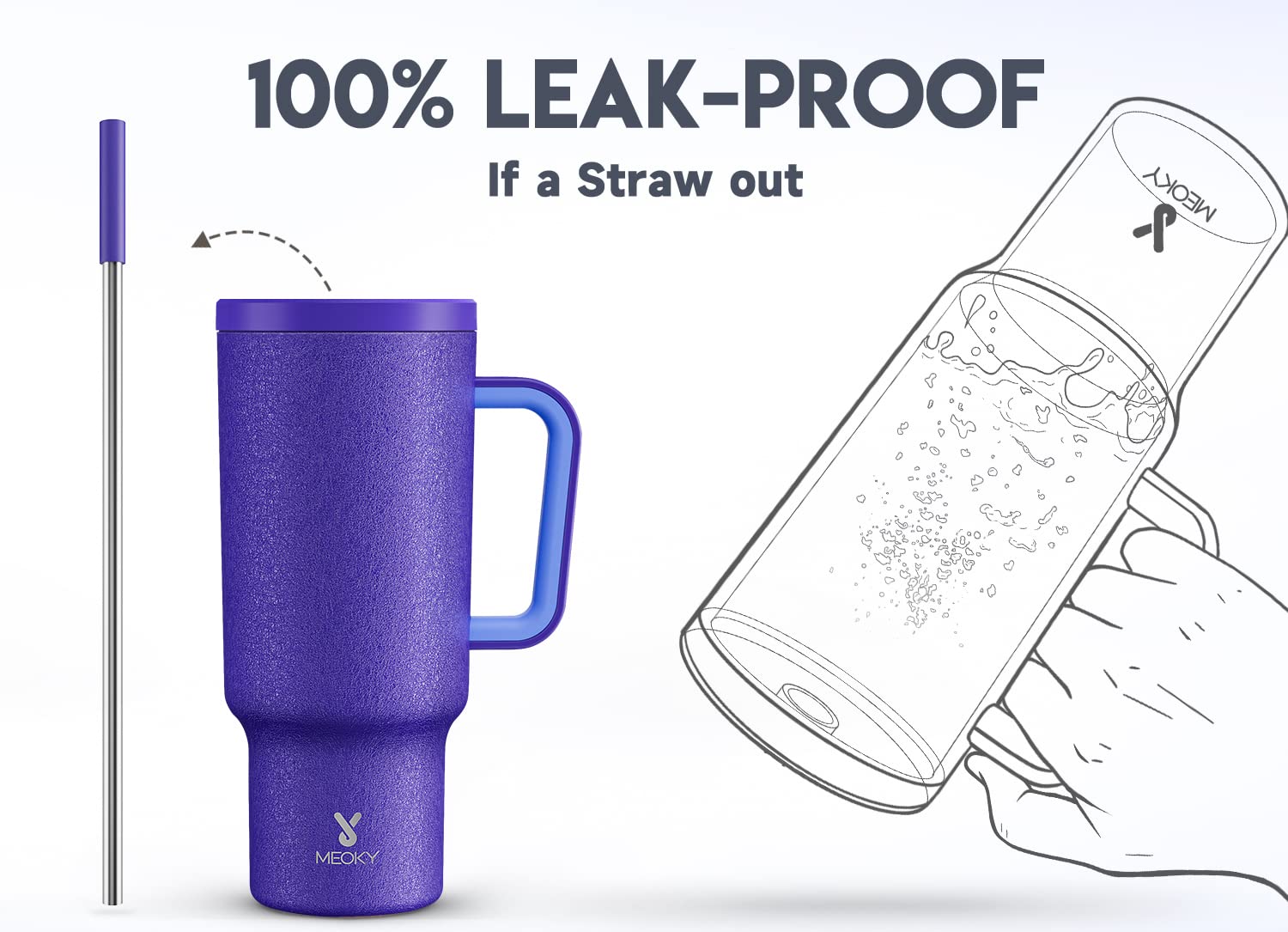 Meoky stainless steel insulated body preserves temperature for hours.