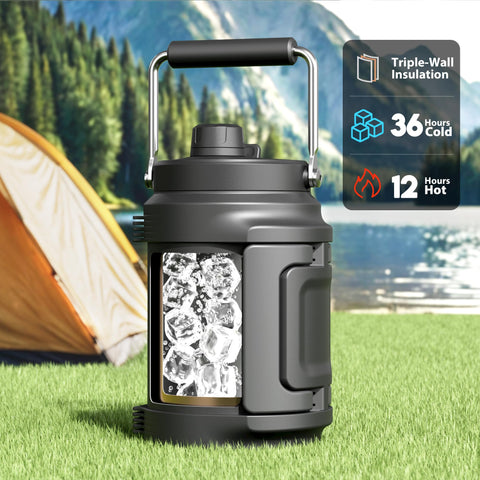 Meoky triple-wall vacuum steel bottle preserves temperature on long hikes.