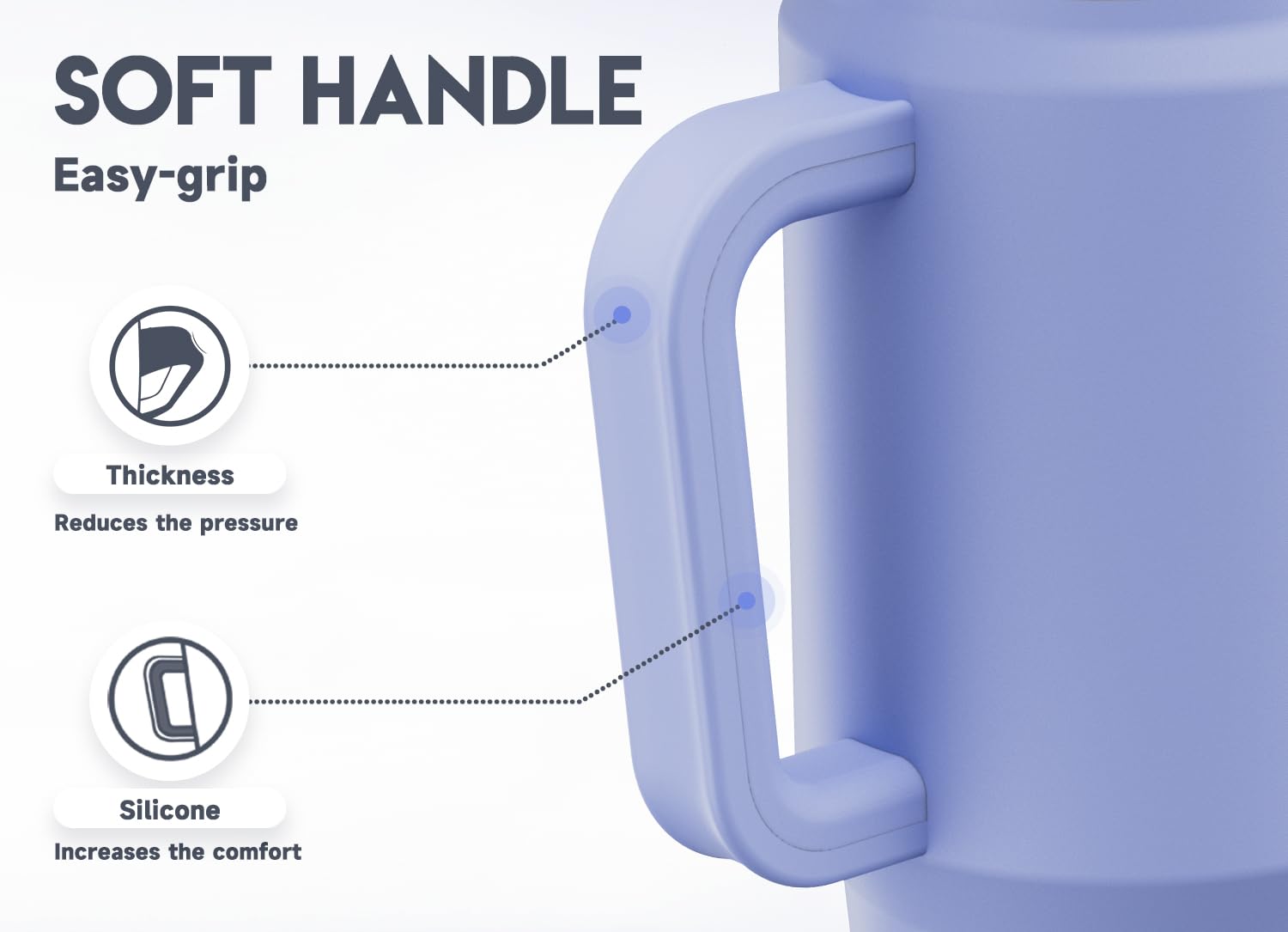 Meoky tumbler fits standard car cup holders for on-the-go use.