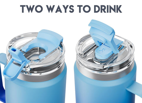 Meoky vacuum insulated body keeps beverages cold for 24 hours.