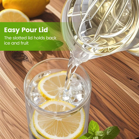 Meolibour 72 oz pitcher fits standard fridges for batch prep