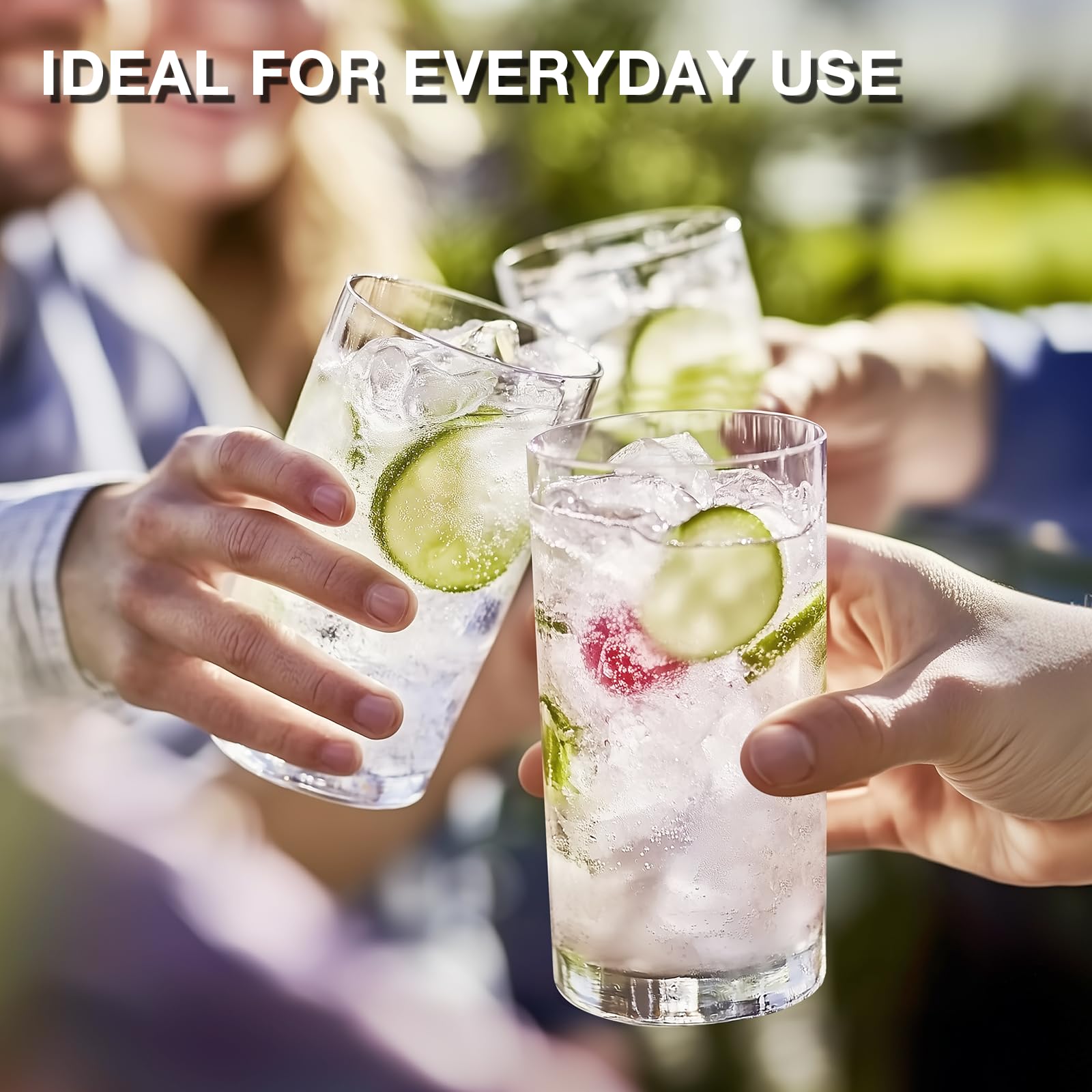 Meolibour crystal-clear glassware reflecting light for casual entertaining.