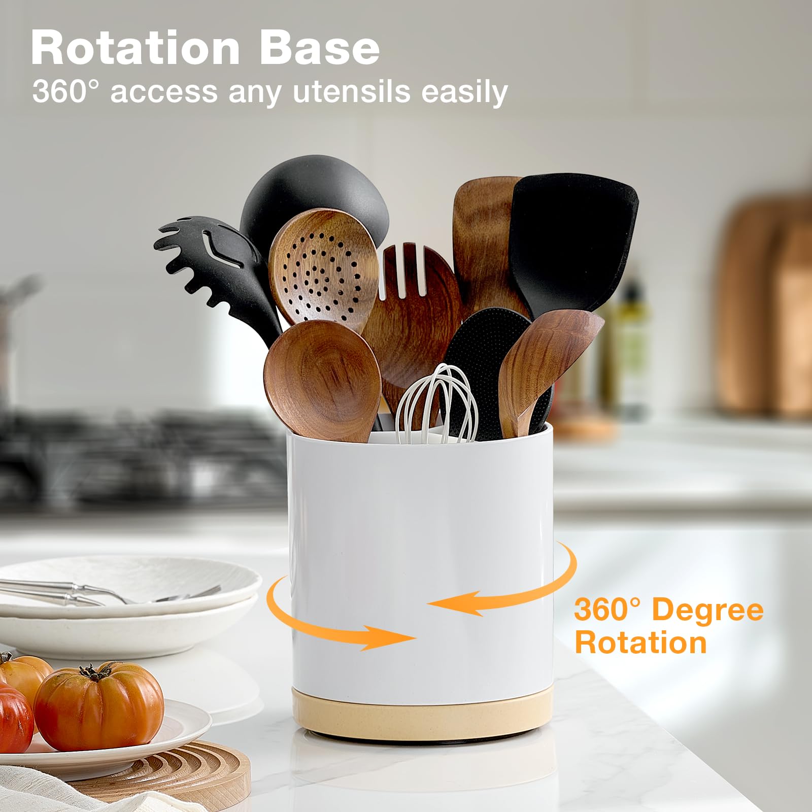 Meolibour porcelain-like utensil crock adds stylish, durable countertop storage for utensils.