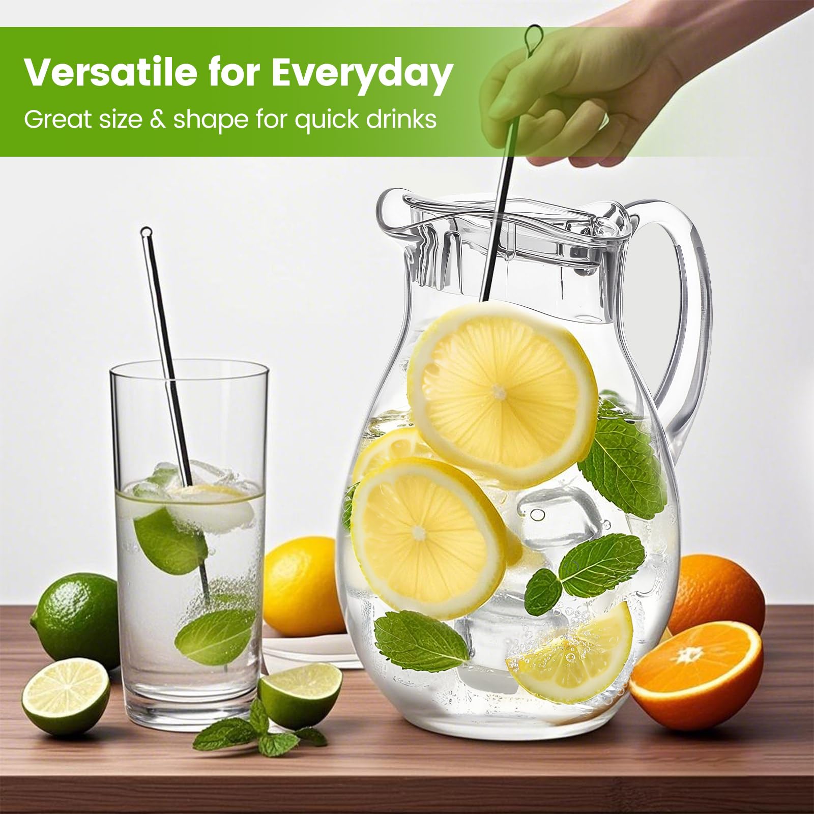Meolibour unbreakable pitcher demonstrates shatter-proof fridge storage