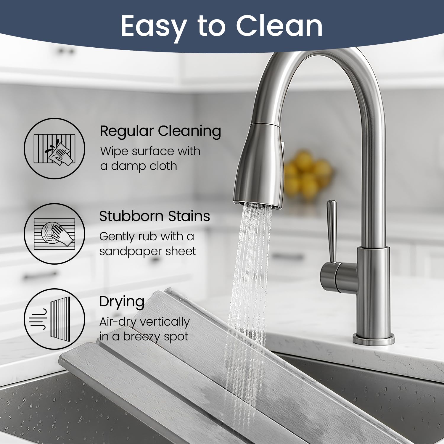 Meowoo Dark Gray mat hides stains on busy kitchen counters