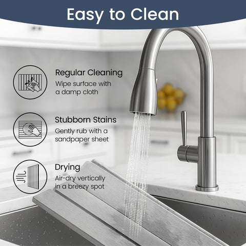 Meowoo Dark Gray mat hides stains on busy kitchen counters