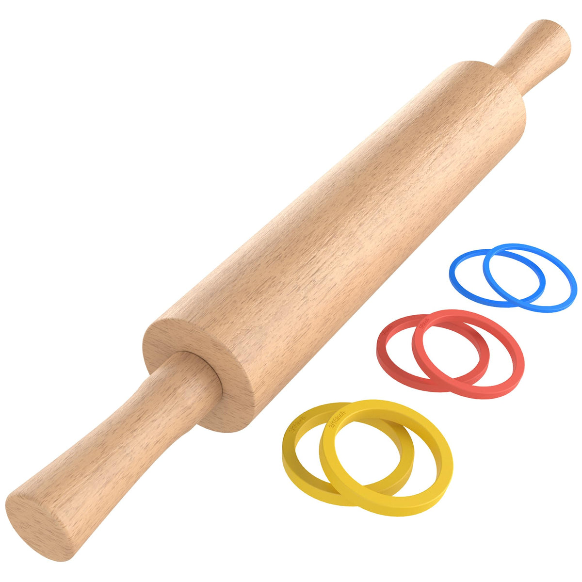 Mepple Classic rolling pin with beechwood handle for smooth dough