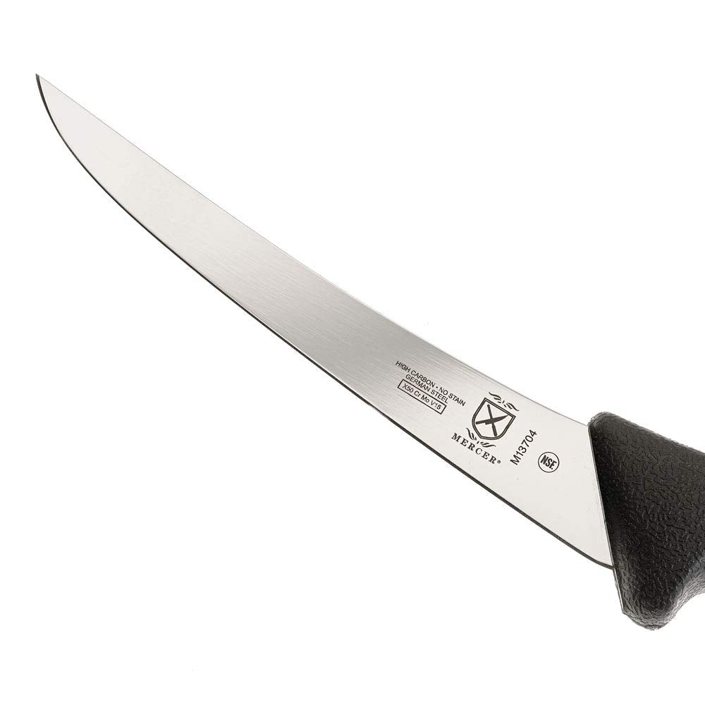 Mercer BPX mirror finish blade delivers smooth cuts and easy release.