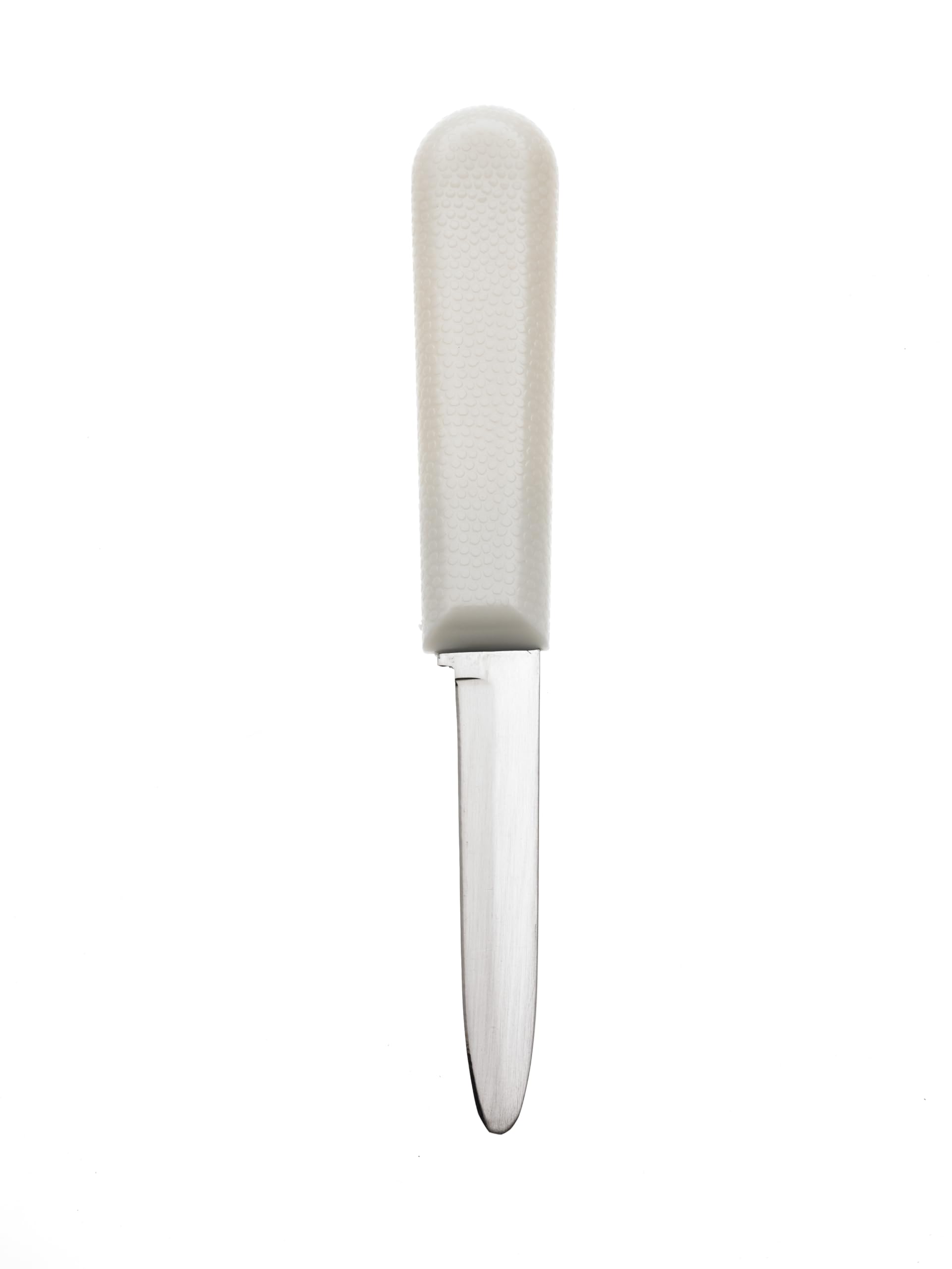 Mercer Culinary clam knife with textured grip for safe handling when hands are damp.